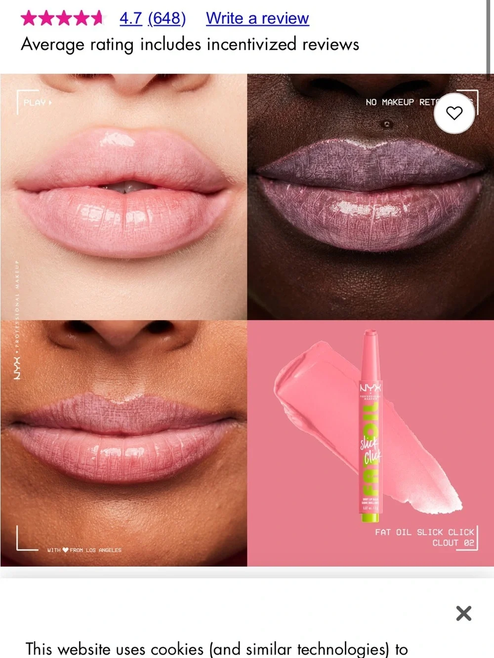 NYX Slick Click Shiny Lip Balm — Coral Pink clout 2 fat oil